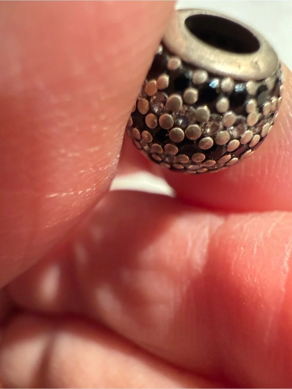 Pandora Sterling Silver Dot-Textured Bead Charm